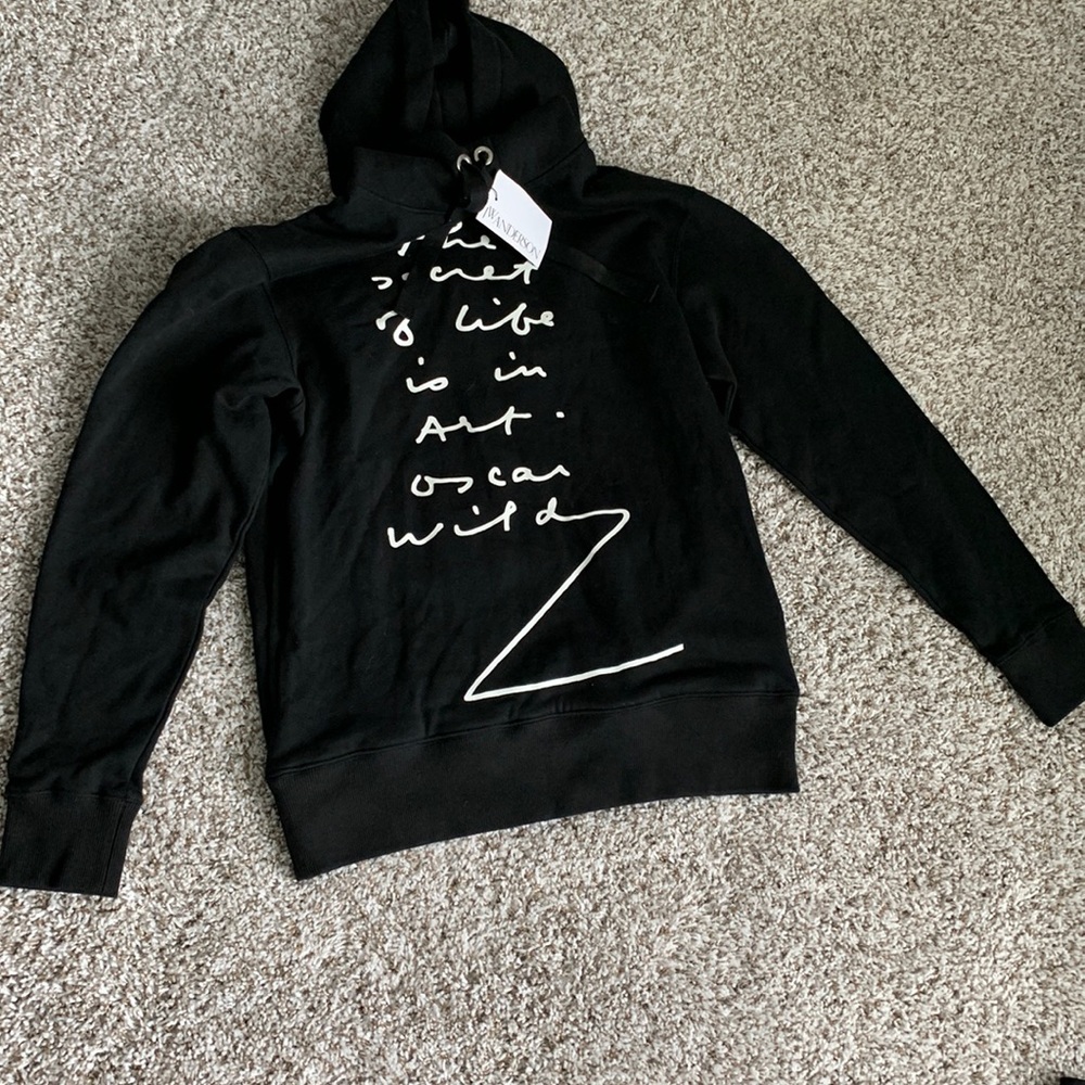 NWT- Mens JW Anderson Quote print, Relaxed Hoodie